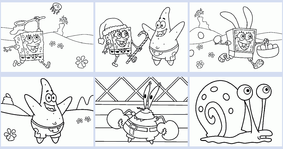 Coloring Book Pages Spongebob : Spongebob Squarepants Characters