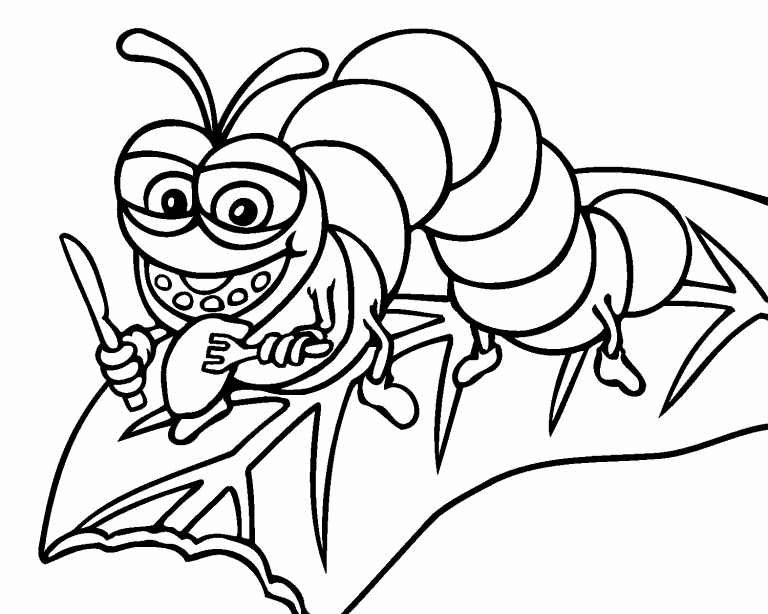 Caterpillar coloring page - Coloring Pages 4 U