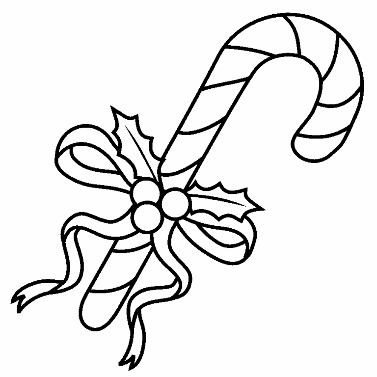 Candy Cane Coloring Page Coloring Pages 4 U
