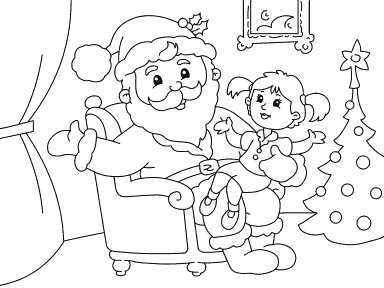 Santa and Girl