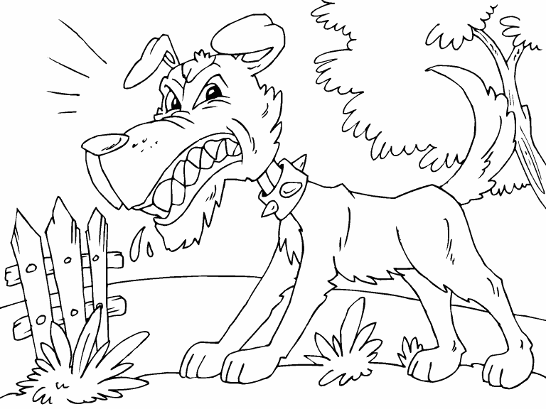 Scary Guard Dog coloring page - Coloring Pages 4 U