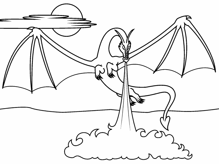 Dragon Fire coloring page - Coloring Pages 4 U