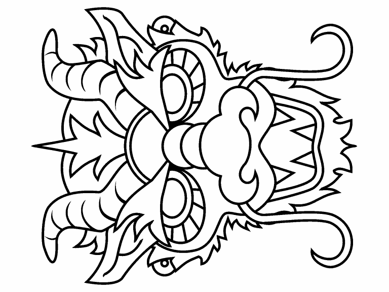 Dragon Mask coloring page - Coloring Pages 4 U