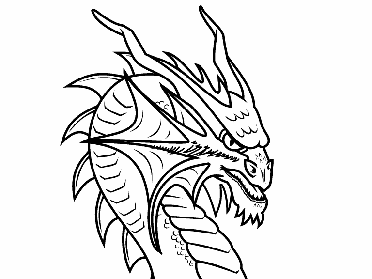 Scary Dragon coloring page - Coloring Pages 4 U