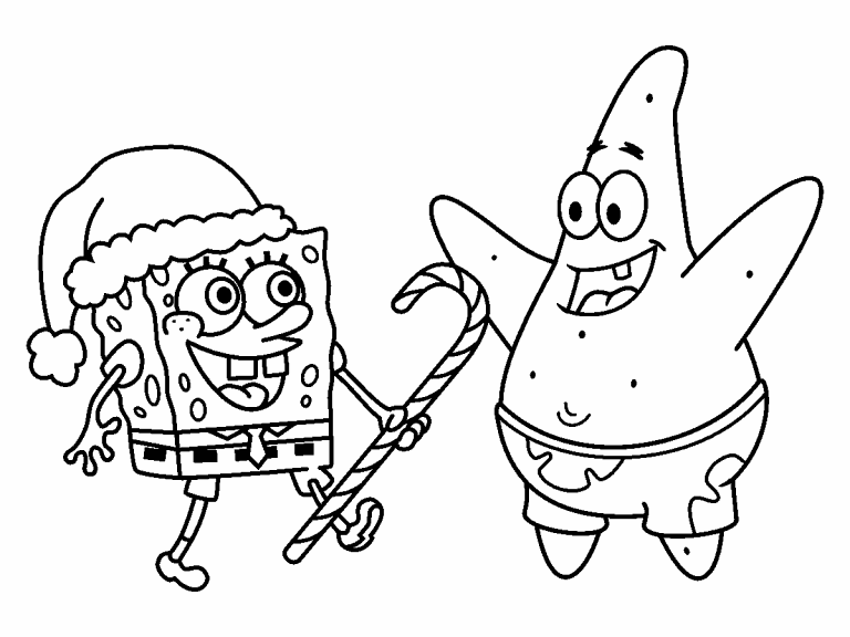 Spongebob Christmas coloring page - Coloring Pages 4 U