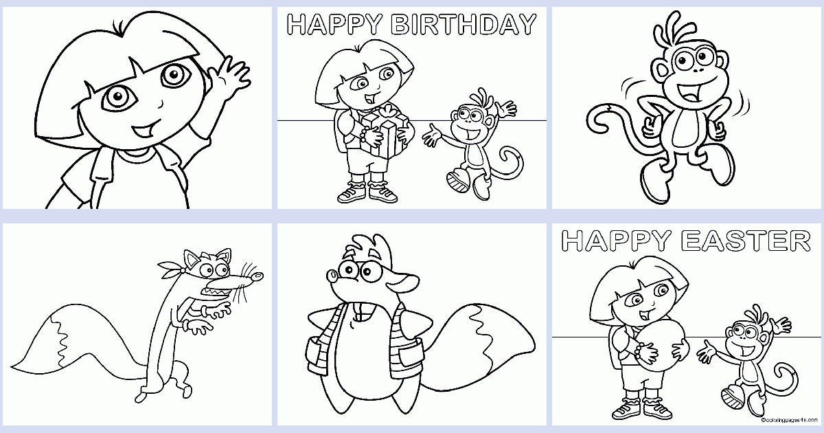 Dora the Explorer coloring book - Coloring Pages 4 U