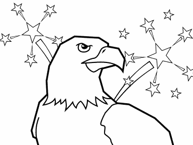 Eagle and Fireworks