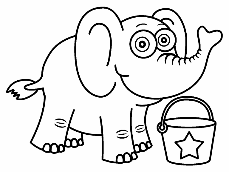 Baby Elephant coloring page - Coloring Pages 4 U