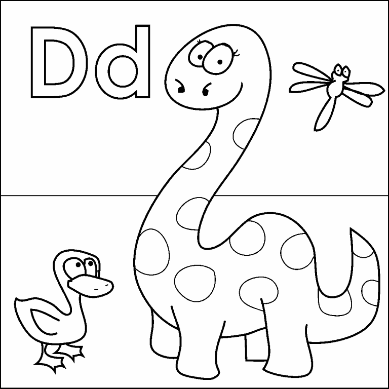 Letter D coloring page - Coloring Pages 4 U