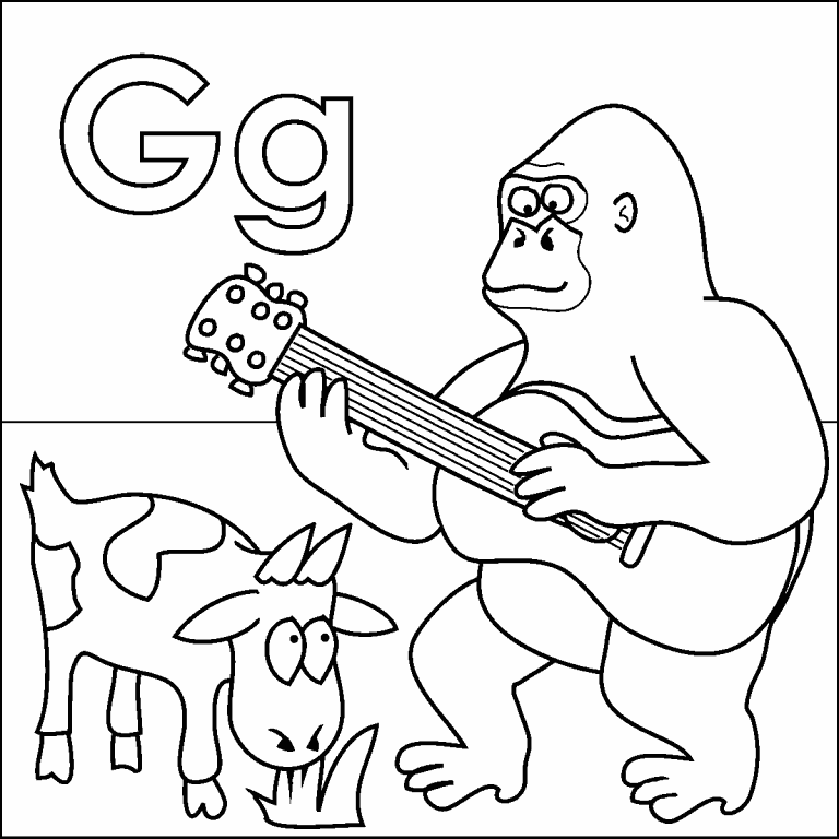 Letter G coloring page - Coloring Pages 4 U