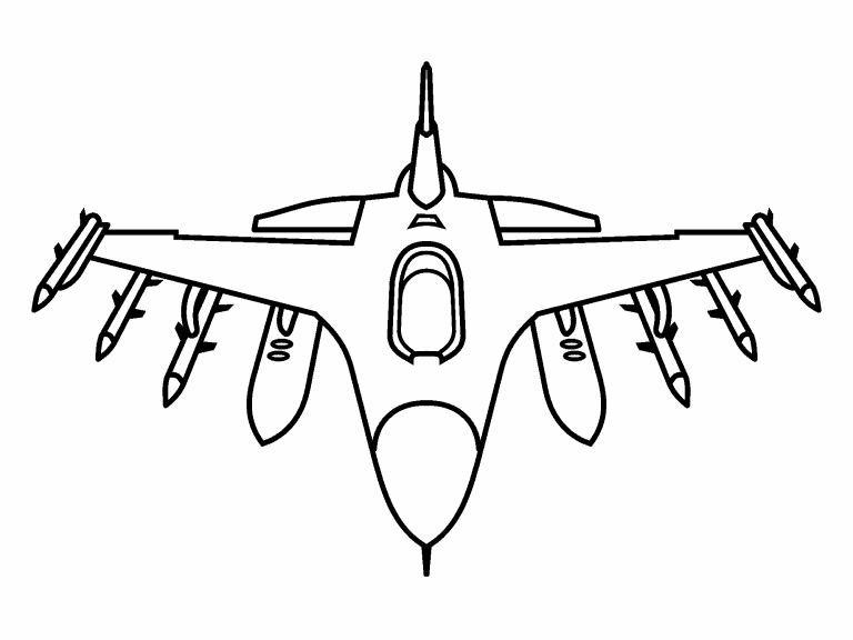 F-16 Jet Fighter coloring page - Coloring Pages 4 U