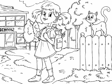 Girl on her way to School