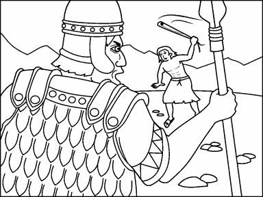 David battles Goliath