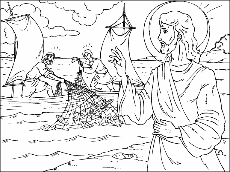 Fishers of Men coloring page - Coloring Pages 4 U