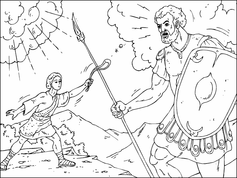 David And Goliath Coloring Page Coloring Pages 4 U