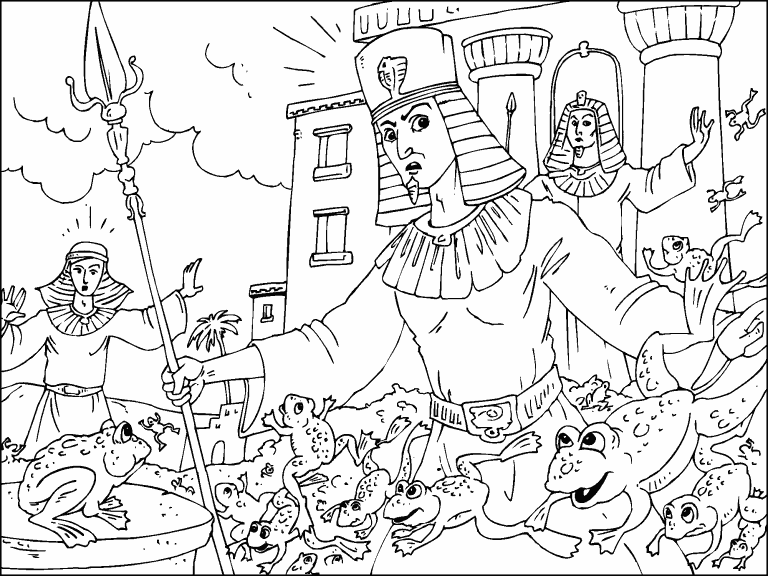 Free Coloring Page 19 Jan 2023 Plague of Frogs