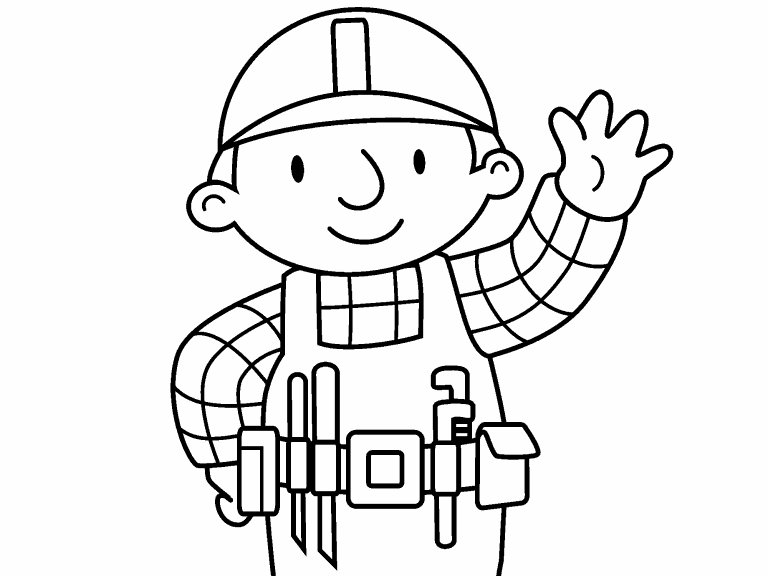 Drawings To Paint & Colour Bob The Builder - Print Design 049