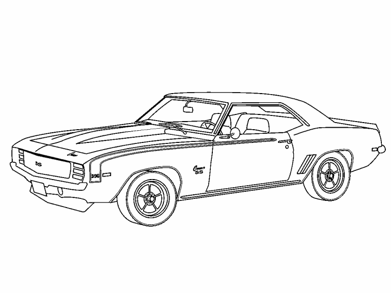 Chevy Camaro, 1969 coloring page Coloring Pages 4 U