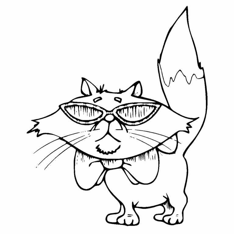 Cool Cat #2 coloring page - Coloring Pages 4 U