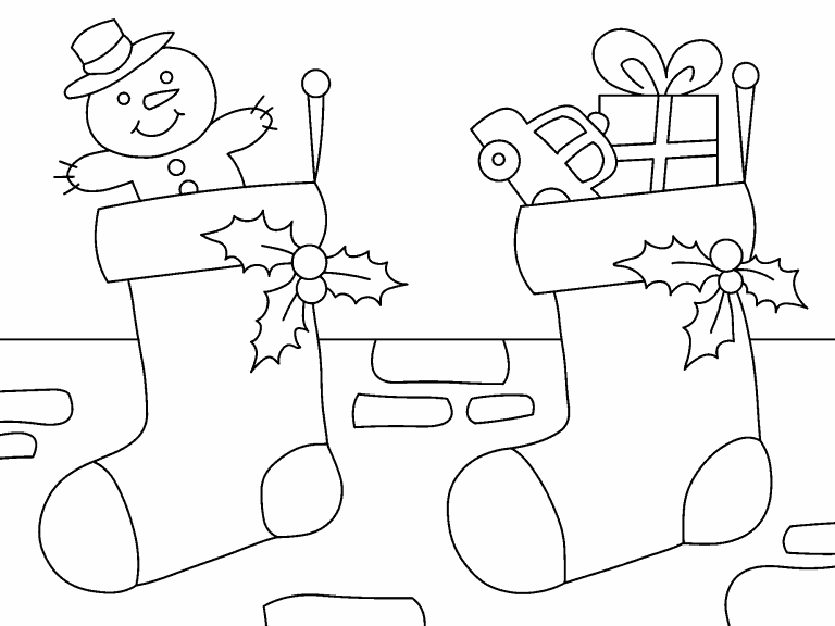 Christmas Stockings coloring page - Coloring Pages 4 U