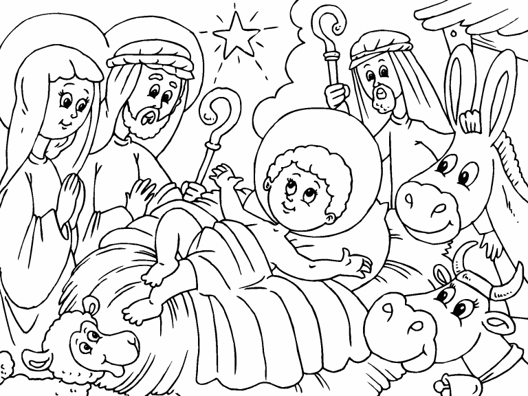 Jesus, Mary and Joseph coloring page - Coloring Pages 4 U
