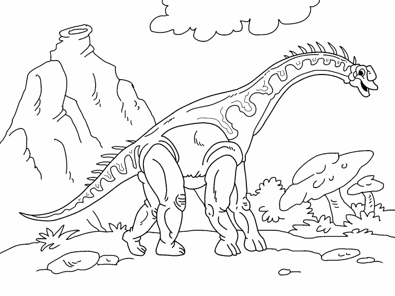 Diplodocus coloring page - Coloring Pages 4 U