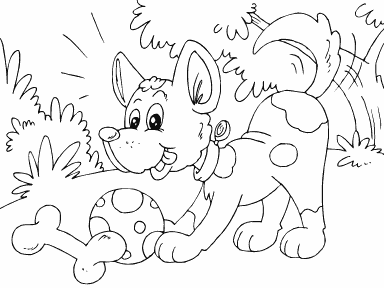 Puppy with Bone