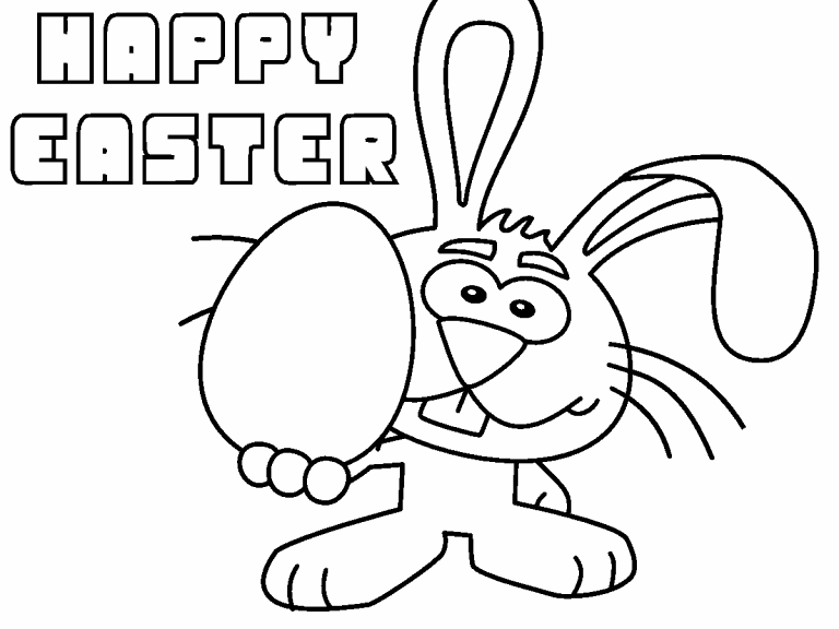 Bunny with Egg coloring page Coloring Pages 4 U