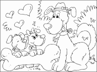 Father Dog and Pups