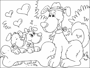Father Dog and Pups
