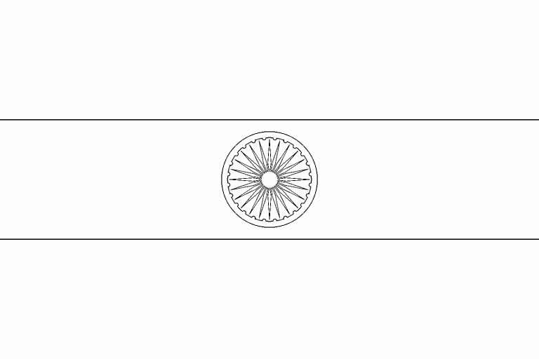 Indian flag coloring page - Coloring Pages 4 U