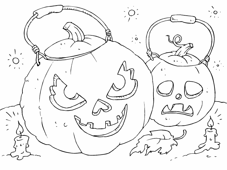 Jack-O-Lanterns coloring page - Coloring Pages 4 U