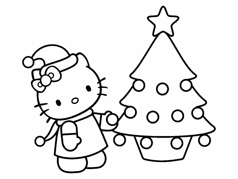 Download Hello Kitty Christmas coloring page - Coloring Pages 4 U