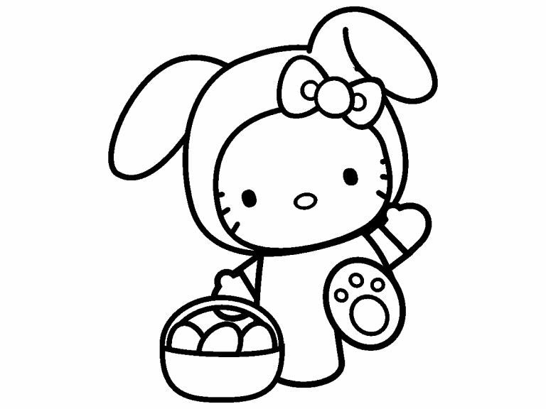 Hello Kitty Happy Easter Coloring Book For Kids: This Coloring Book  Featuring With Amazing Cute Different Hello Kitty Easter Eggs Bunny  Patterns Enjoy