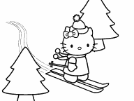 Hello Kitty Skiing