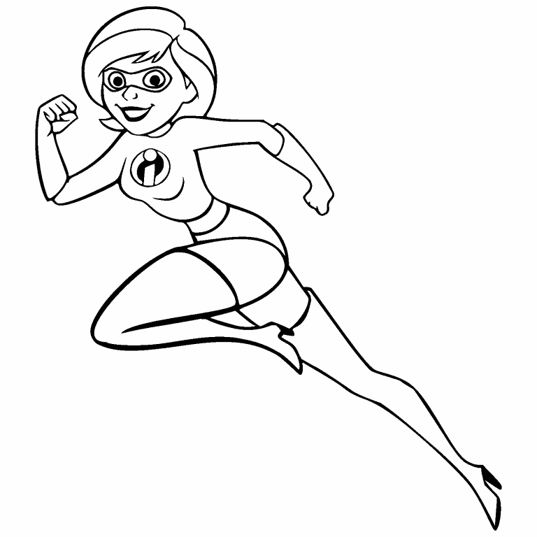 Elastigirl Coloring Page Coloring Pages 4 U Of Elastic Girl Coloring Page