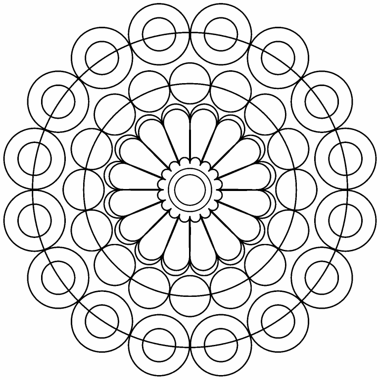 Circles Mandala coloring page - Coloring Pages 4 U