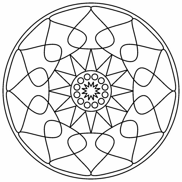 Star flower mandala coloring page - Coloringcrew.com