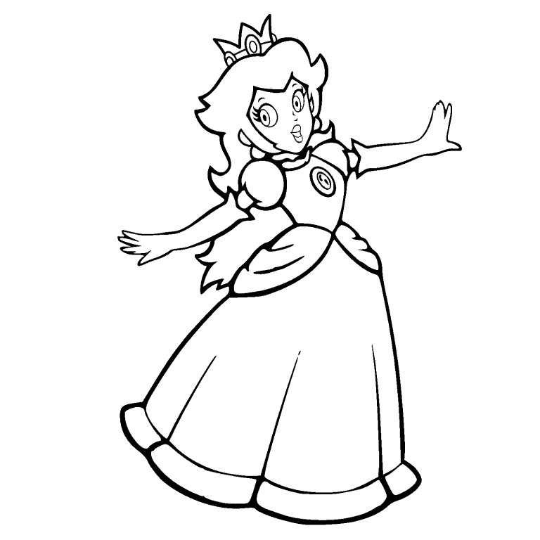 Free Coloring Page 10 Sep 2023 Princess Peach 