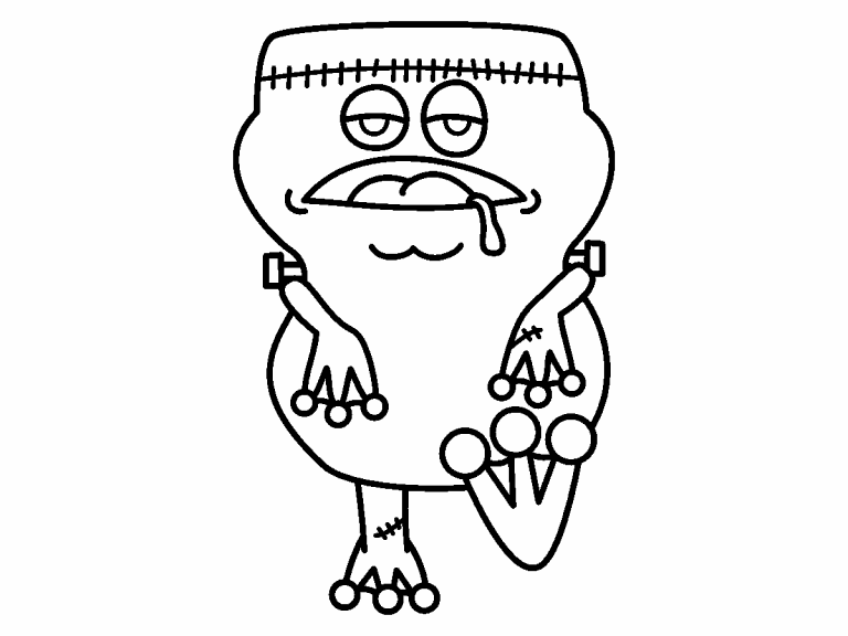 Frogenstein coloring page - Coloring Pages 4 U