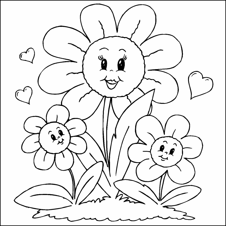 Flower Family coloring page - Coloring Pages 4 U