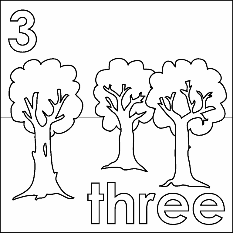 Цифра 3 слова деревьев. Three Trees раскраска. Число Tree. Числовое дерево. Три дерева число.