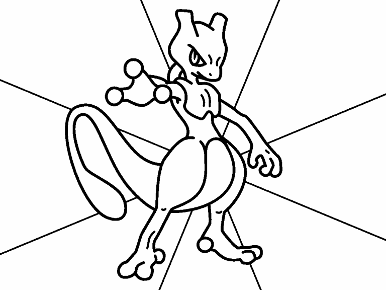 Mewtwo Pokemon coloring page - Coloring Pages 4 U