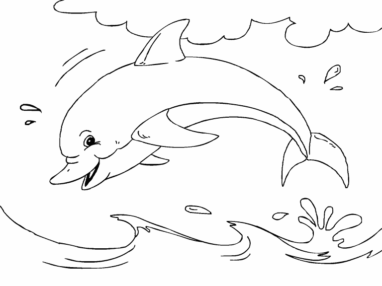Dolphin coloring page - Coloring Pages 4 U