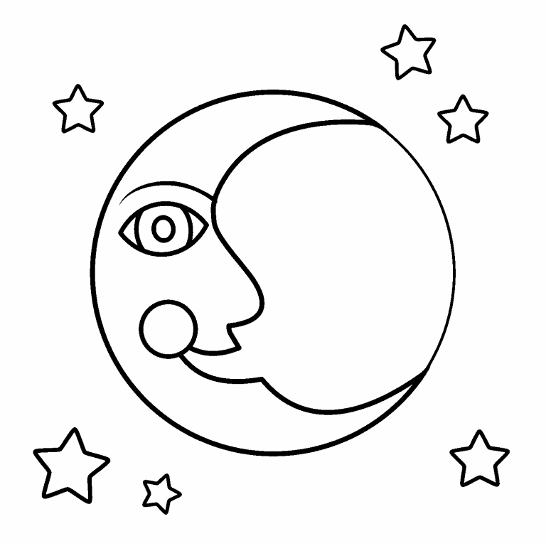 Happy Moon coloring page - Coloring Pages 4 U