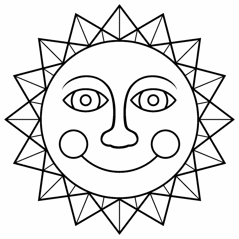 Smiling Sun coloring page - Coloring Pages 4 U