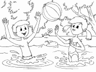 Kids Playing in the River