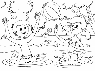 Kids Playing in the River