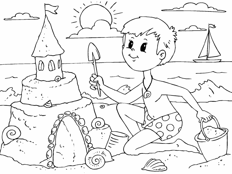 Sand Castle Coloring Page Coloring Pages 4 U