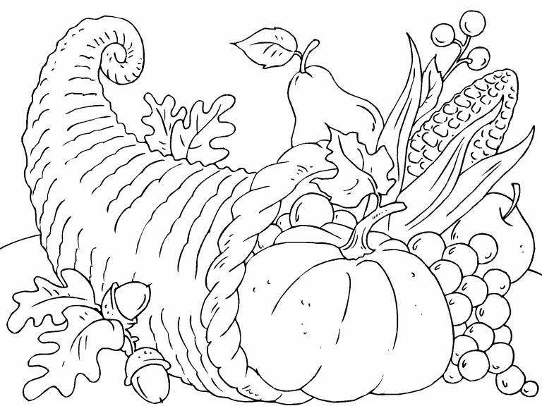 Cornucopia coloring page - Coloring Pages 4 U